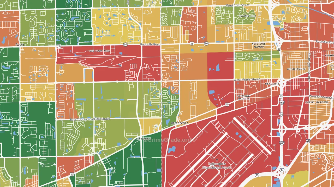 46231, IN Map of Theft Rates
