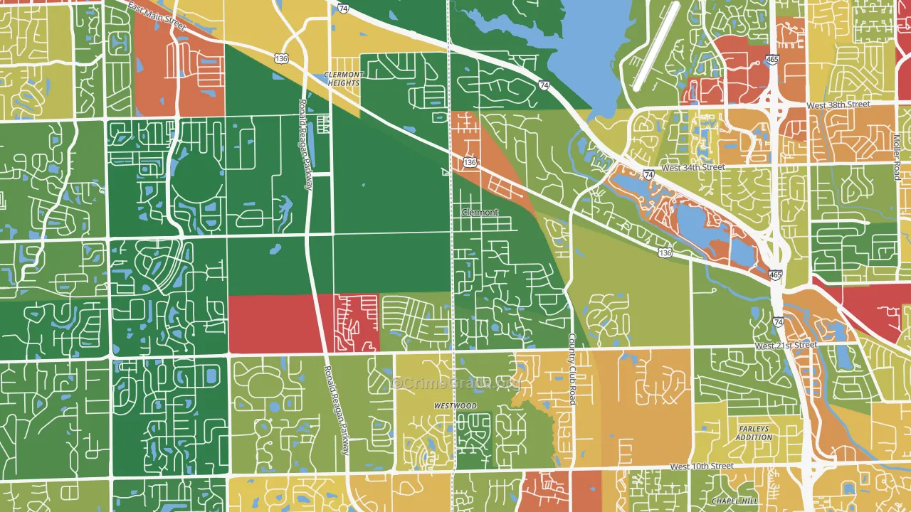 46234, IN Map of Theft Rates