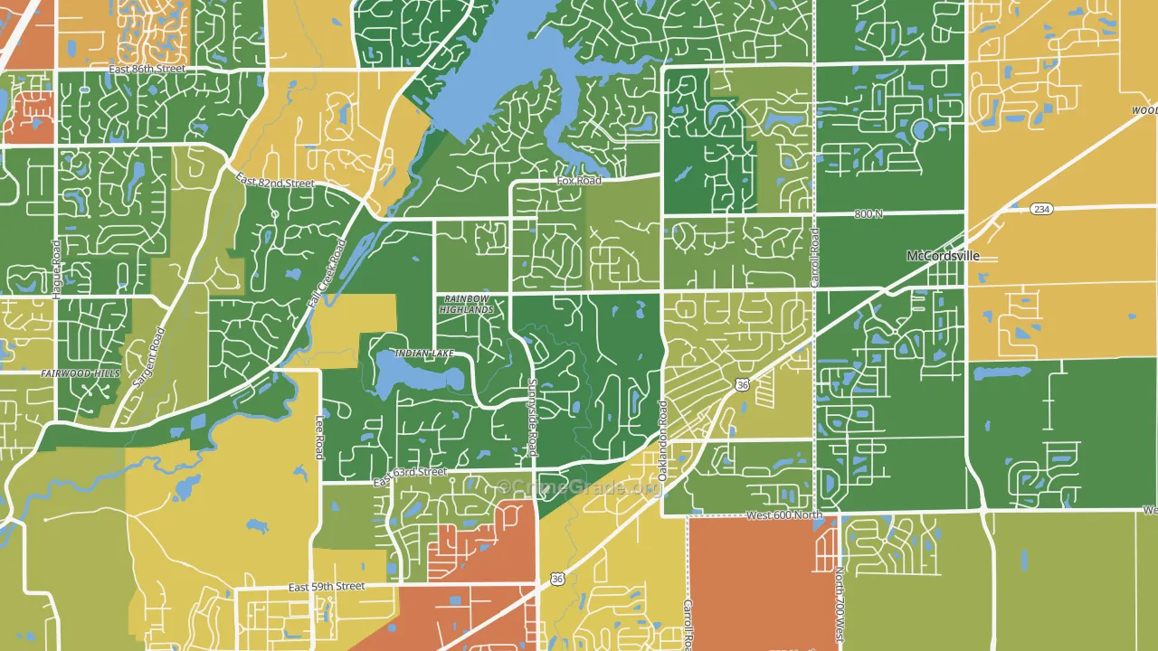 46236, IN Map of Theft Rates