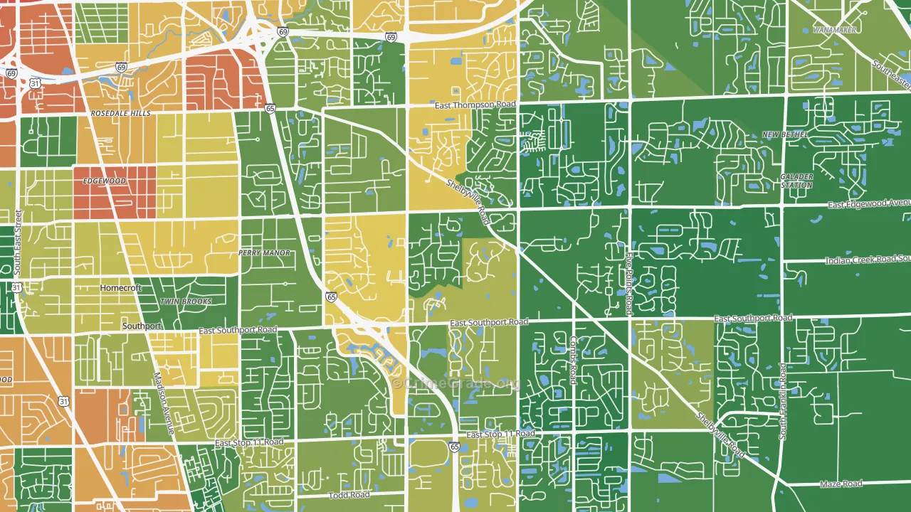 46237, IN Map of Theft Rates