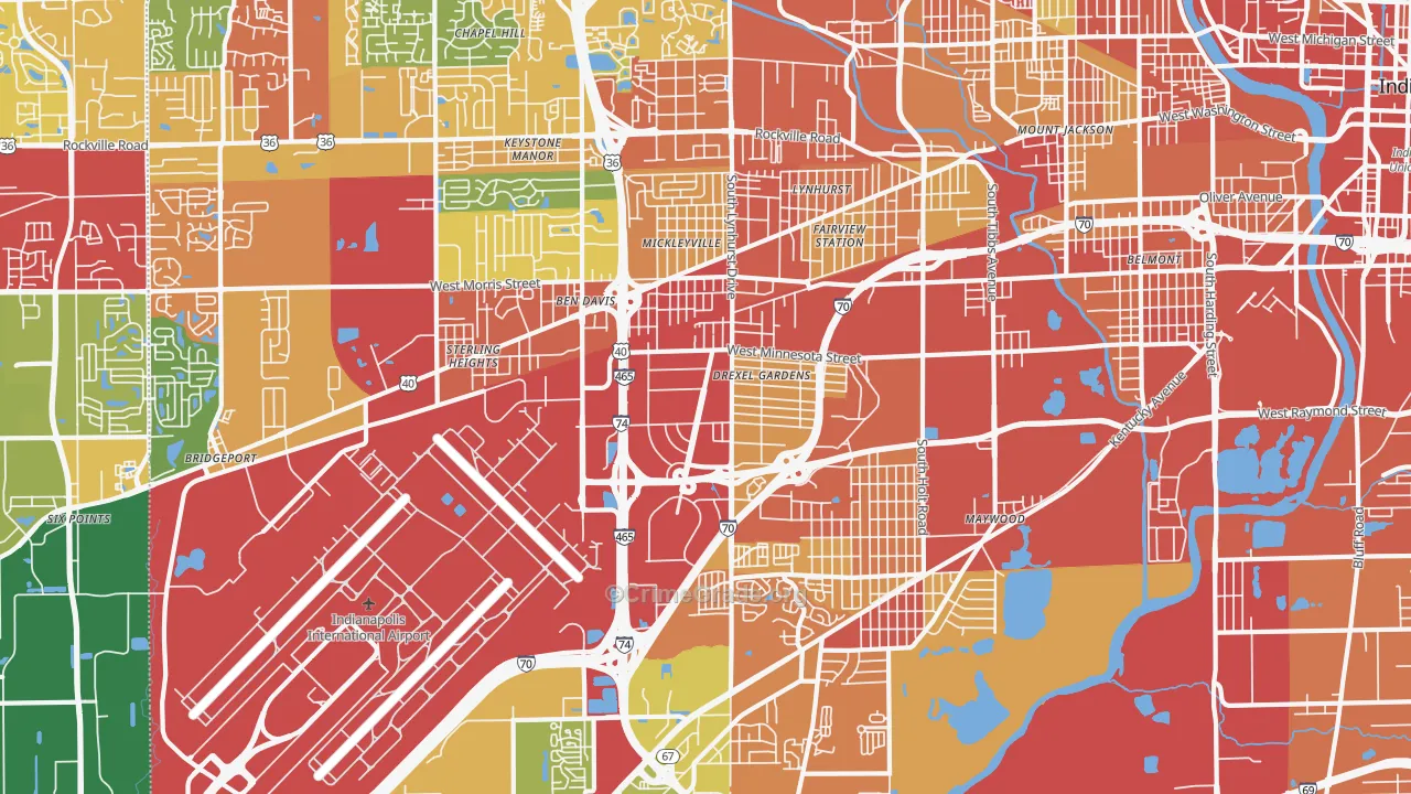 46241, IN Map of Theft Rates