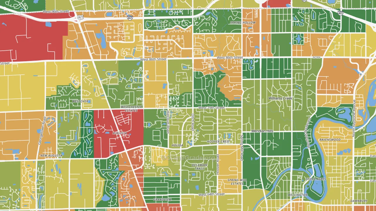 46260, IN Map of Theft Rates