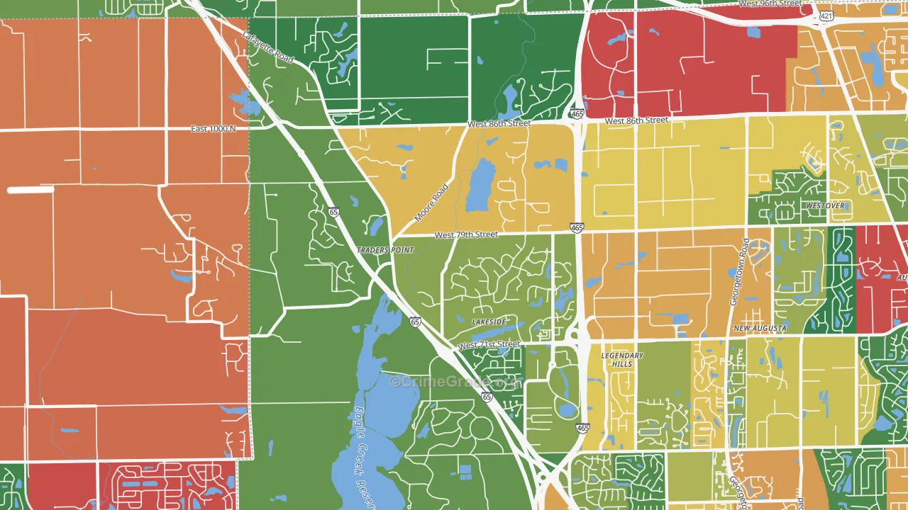 46278, IN Map of Theft Rates