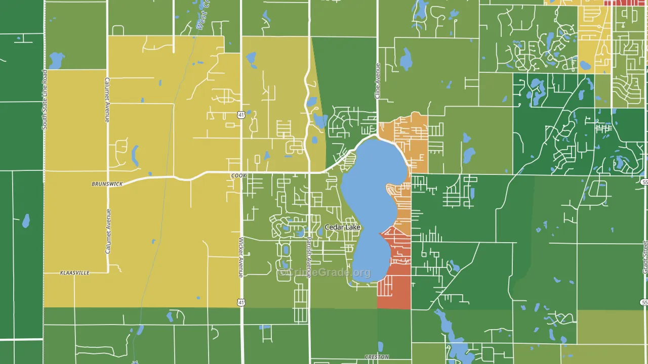 46303, IN Map of Theft Rates