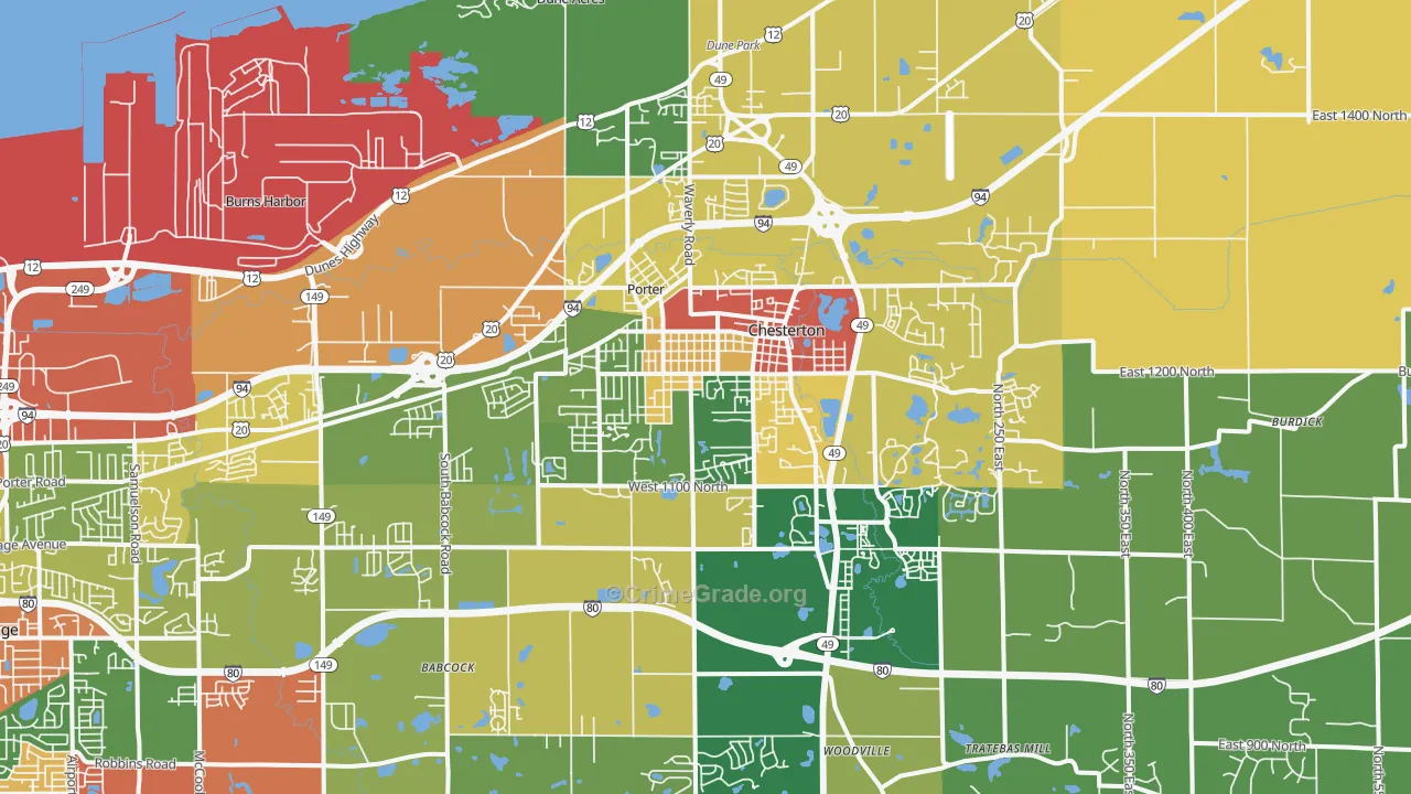 46304, IN Map of Theft Rates