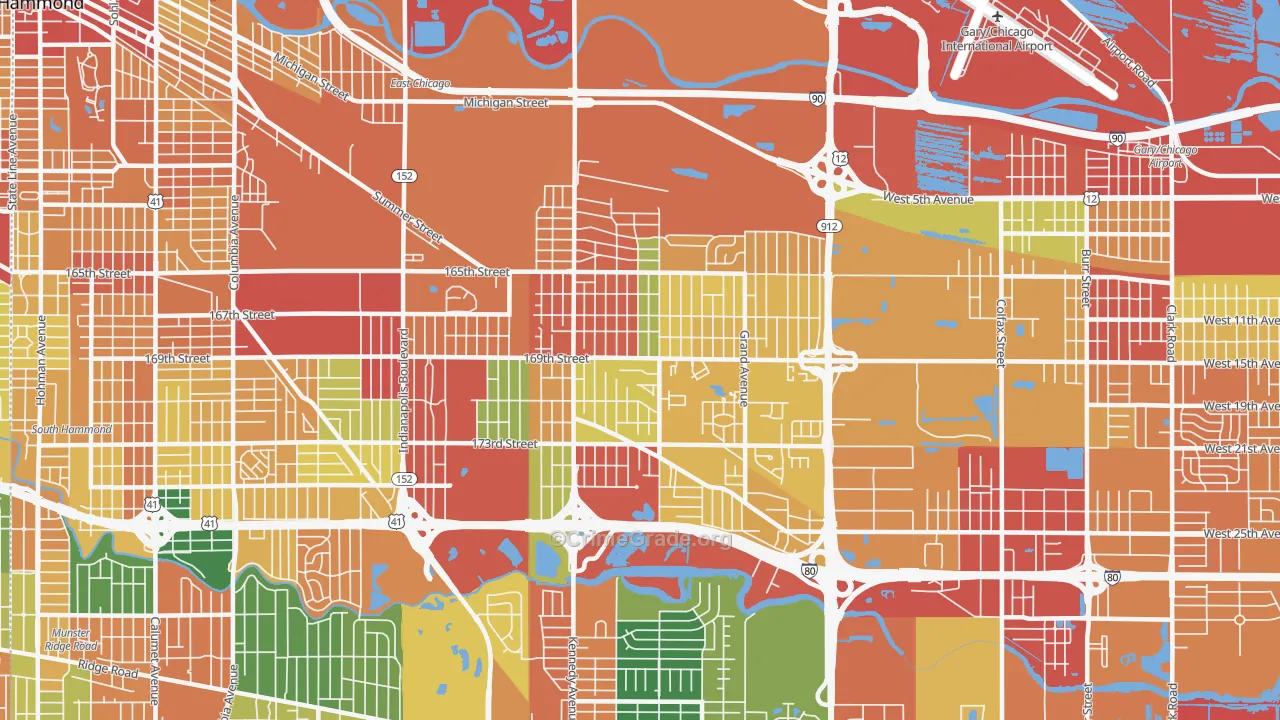 46323, IN Map of Theft Rates