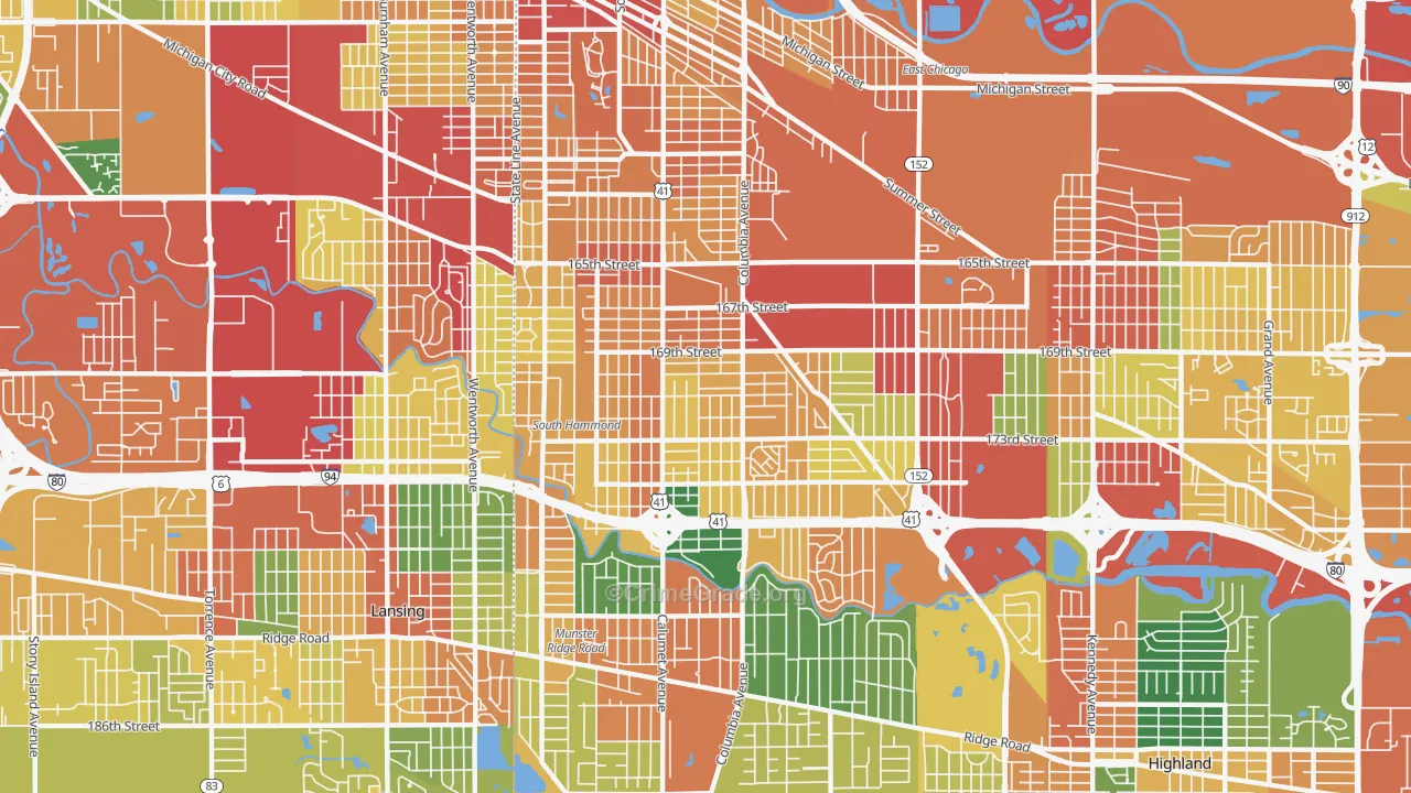 46324, IN Map of Theft Rates