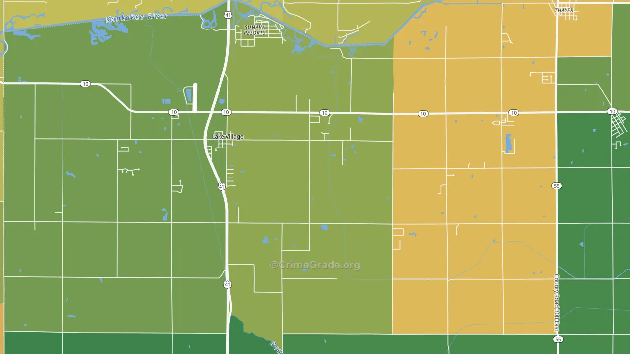 46349, IN Map of Theft Rates