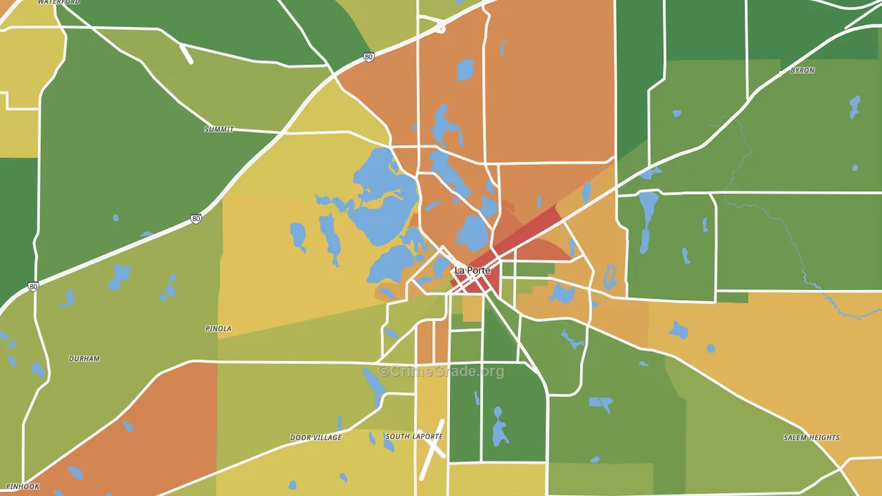 46350, IN Map of Theft Rates