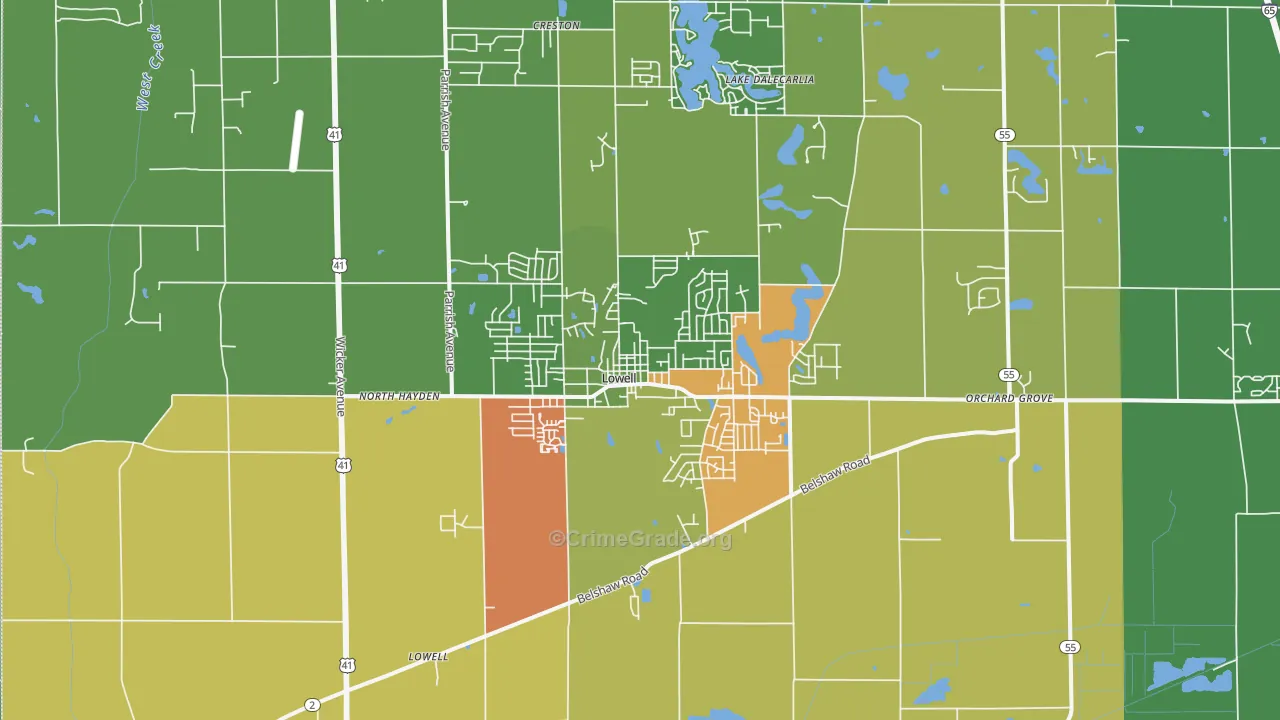 46356, IN Map of Theft Rates