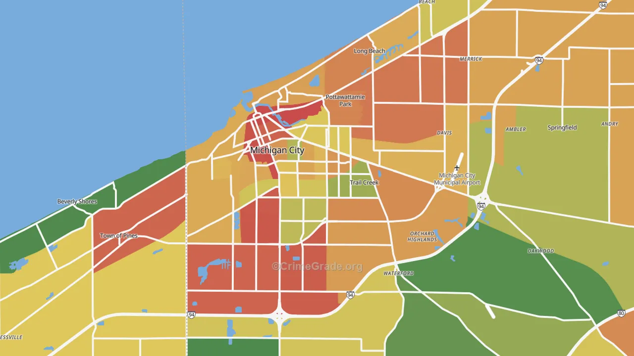 46360, IN Map of Theft Rates