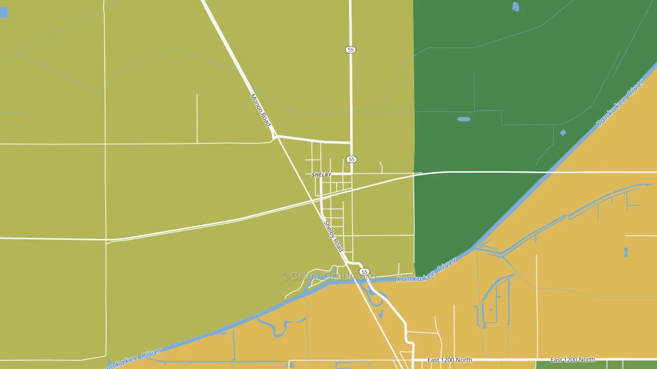 46377, IN Map of Theft Rates