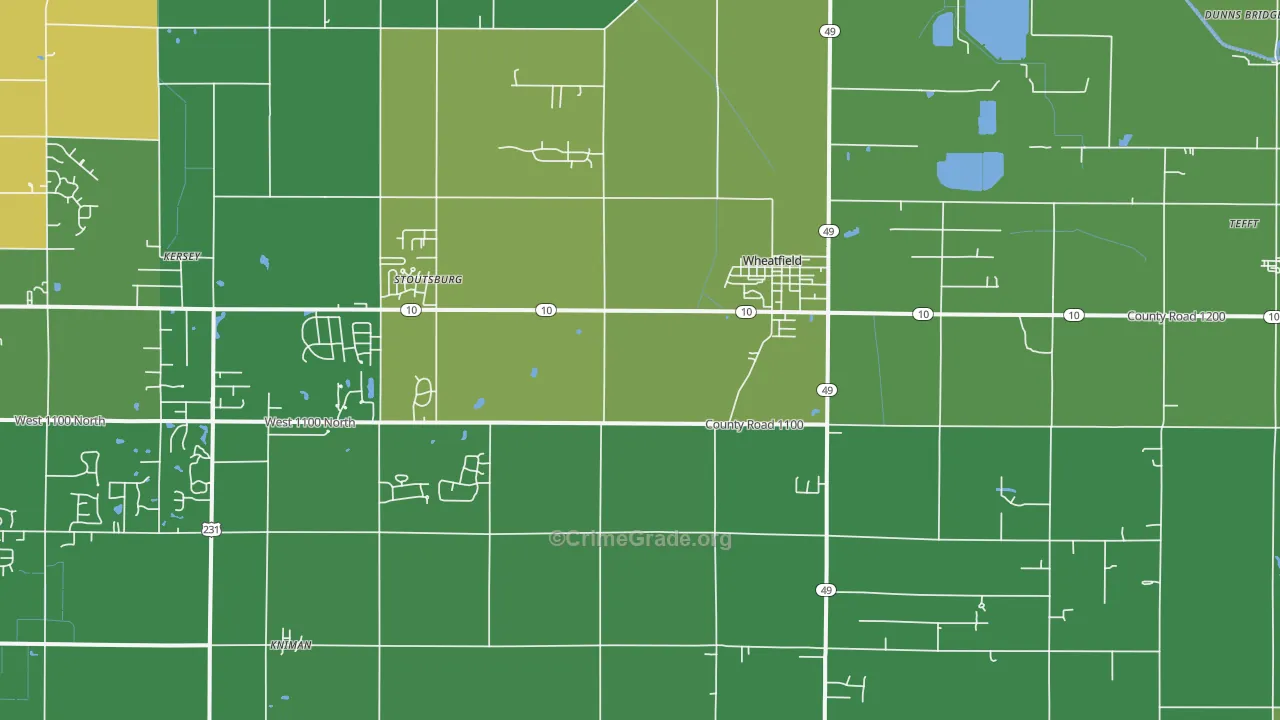46392, IN Map of Theft Rates