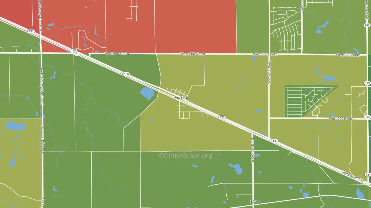 46393, IN Map of Theft Rates