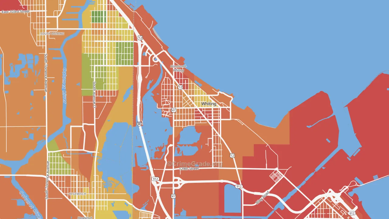 46394, IN Map of Theft Rates