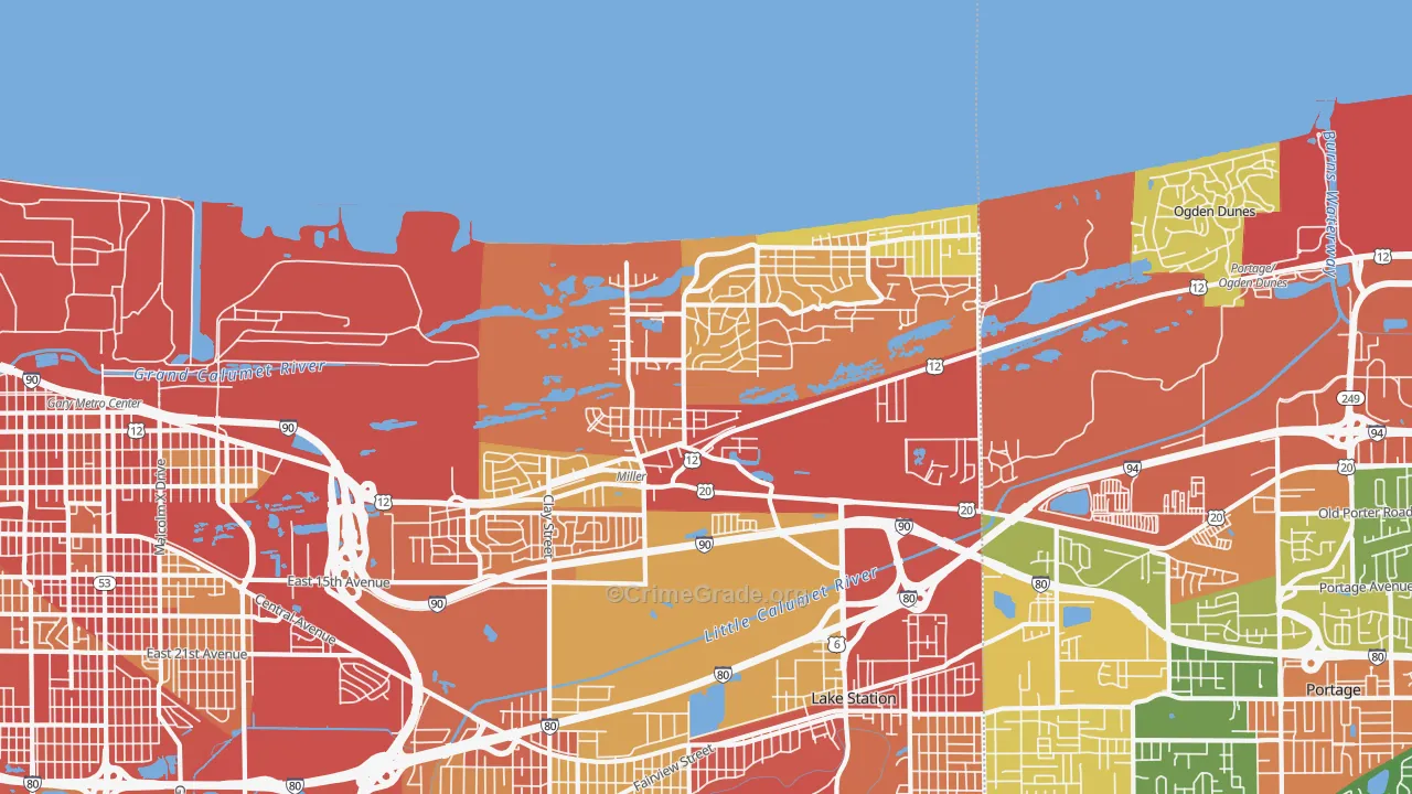 46403, IN Map of Theft Rates