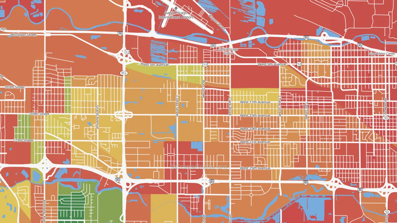 46406, IN Map of Theft Rates