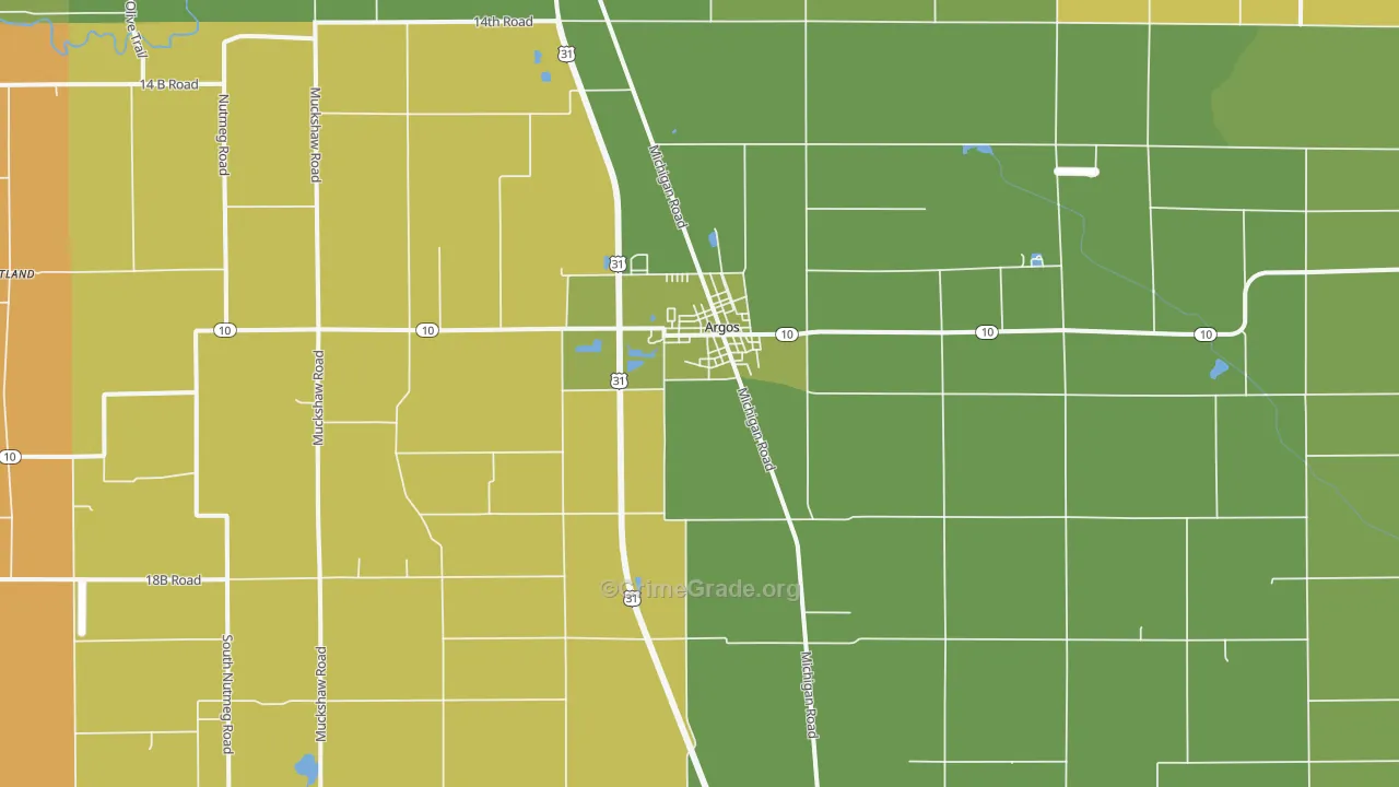 46501, IN Map of Theft Rates