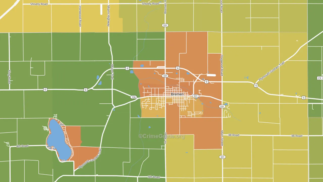 46506, IN Map of Theft Rates