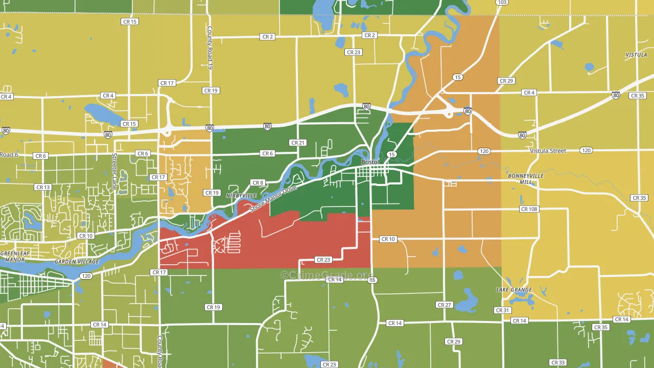 46507, IN Map of Theft Rates