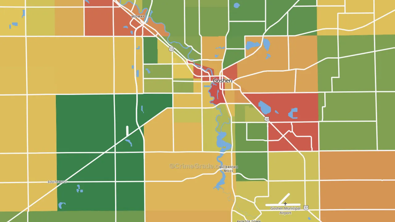 46526, IN Map of Theft Rates