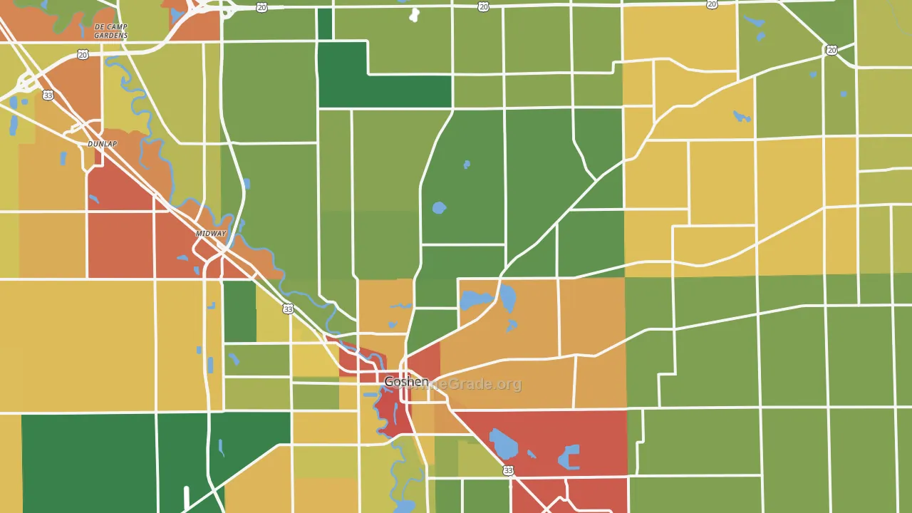 46528, IN Map of Theft Rates
