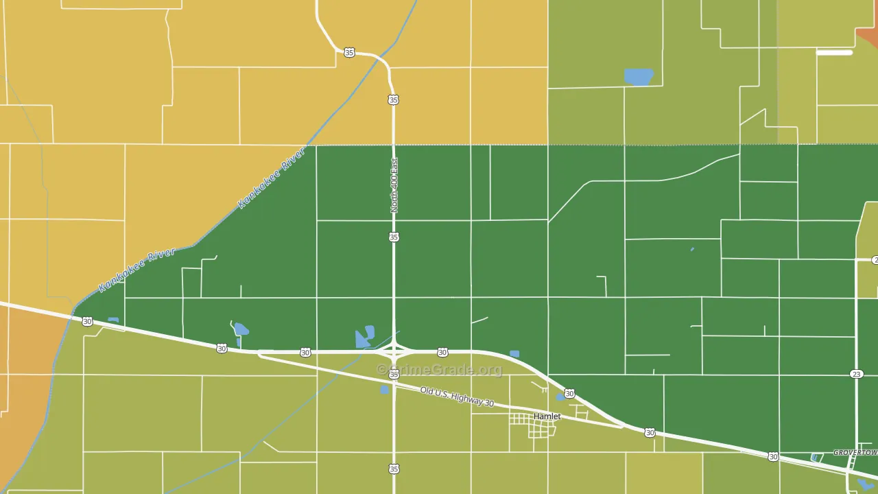 46532, IN Map of Theft Rates