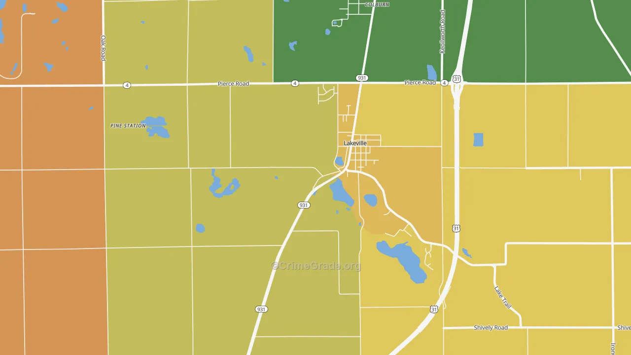 46536, IN Map of Theft Rates