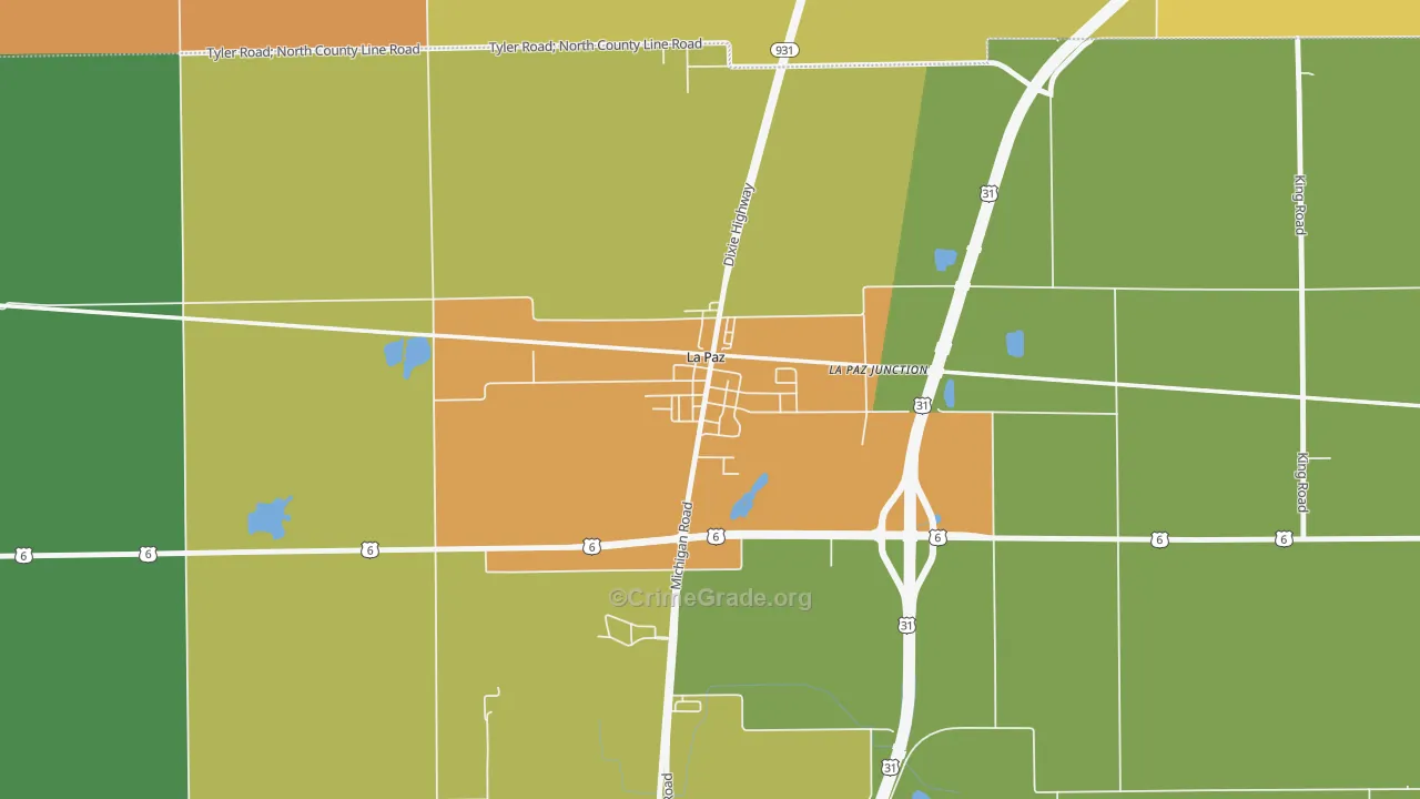 46537, IN Map of Theft Rates