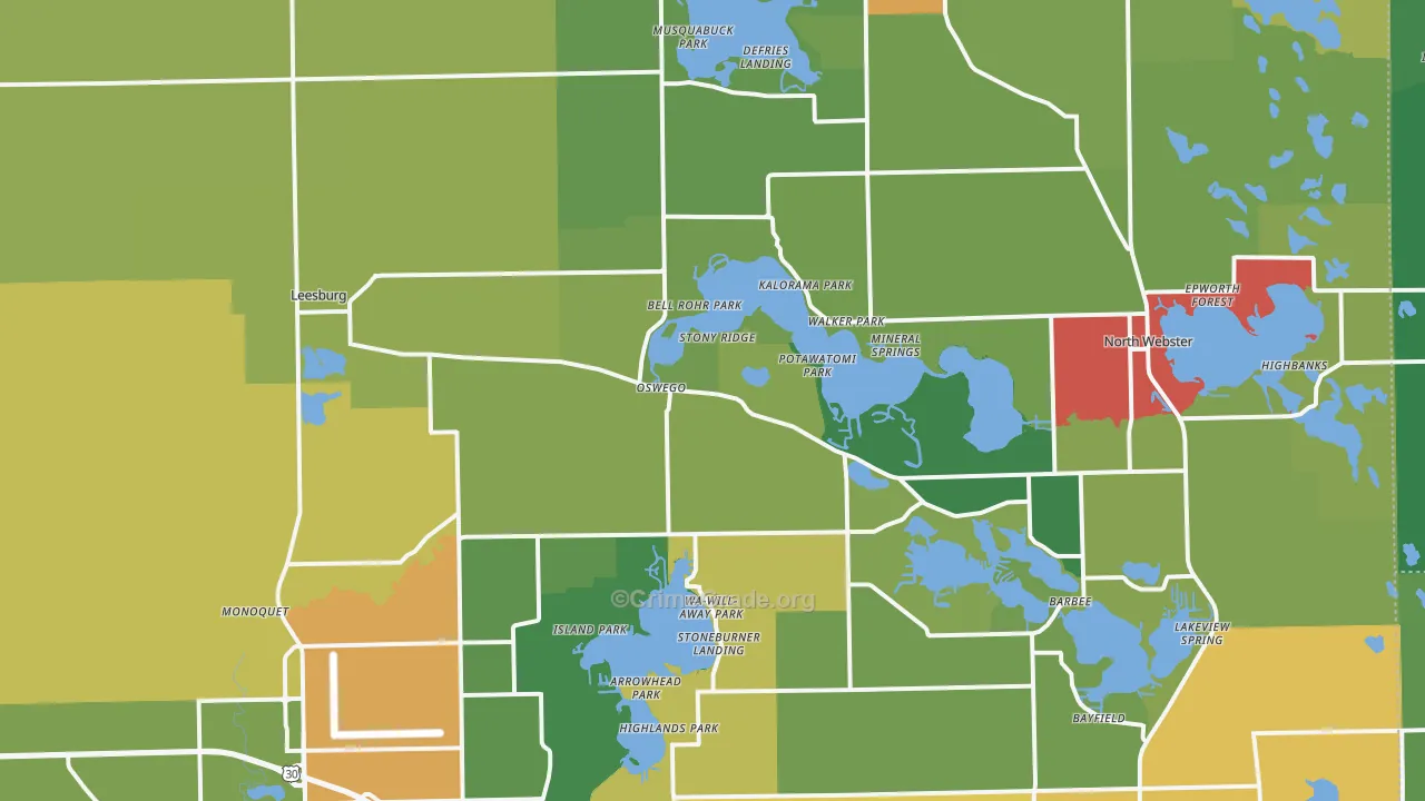 46538, IN Map of Theft Rates