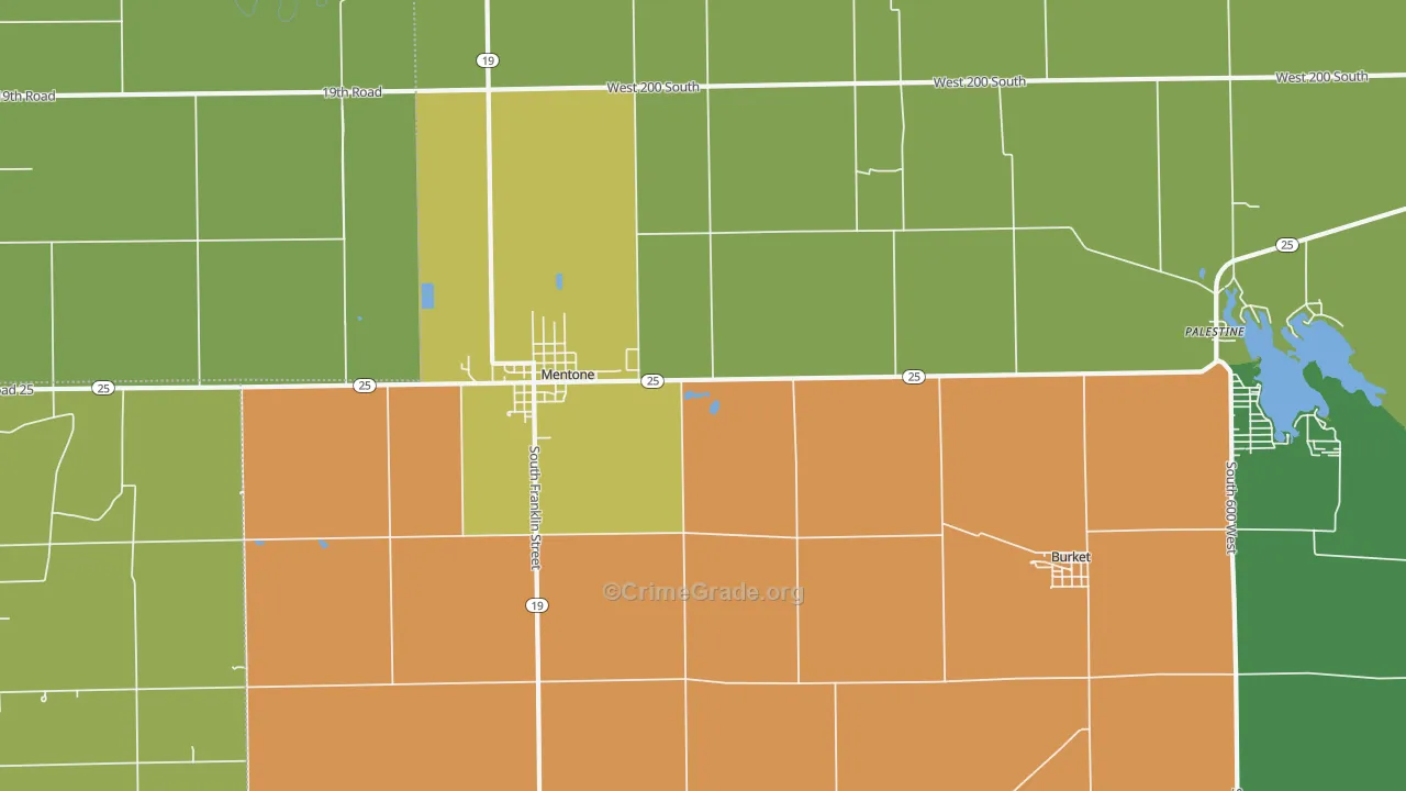 46539, IN Map of Theft Rates