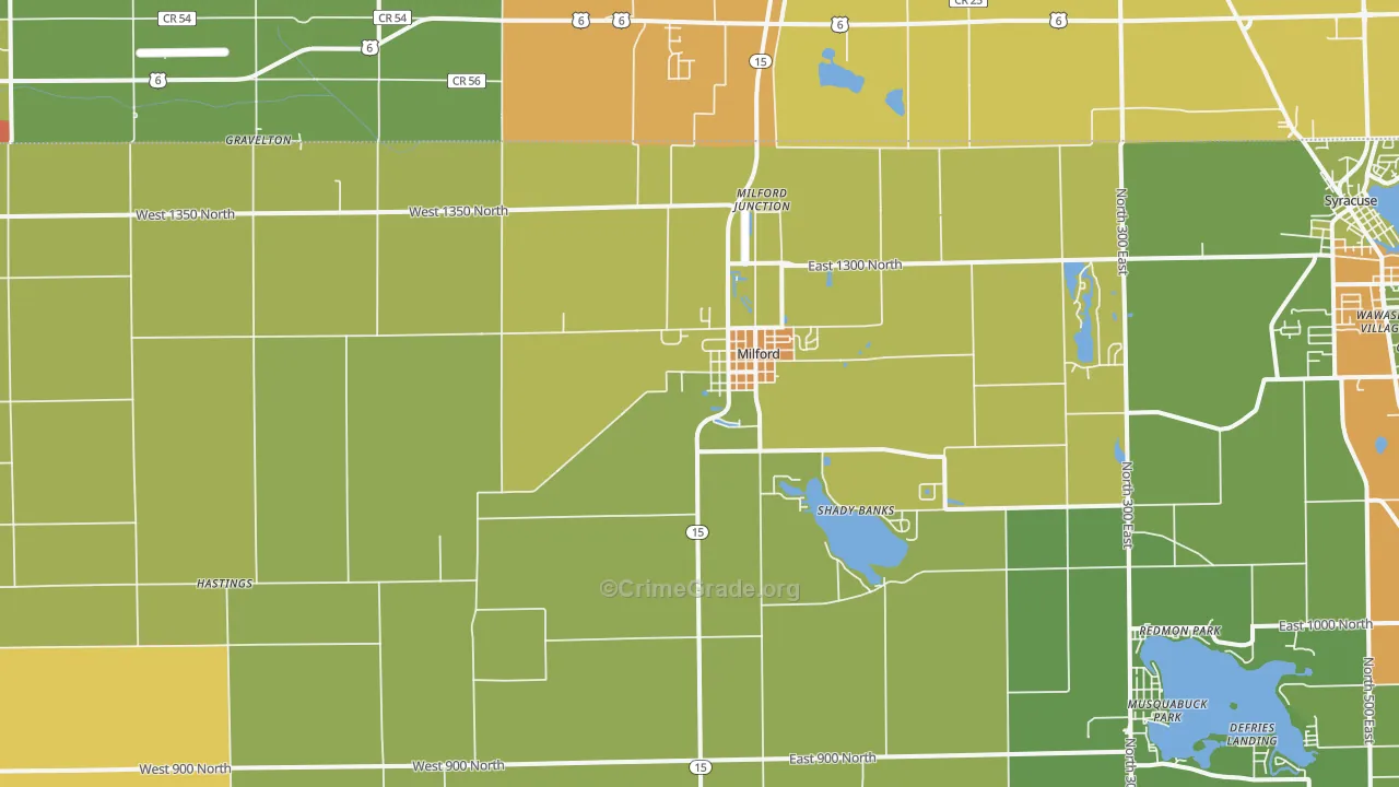 46542, IN Map of Theft Rates
