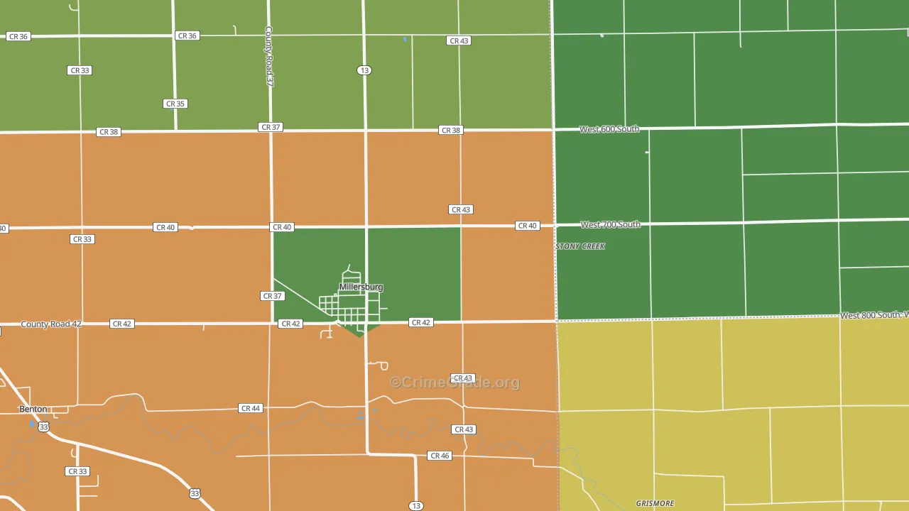 46543, IN Map of Theft Rates