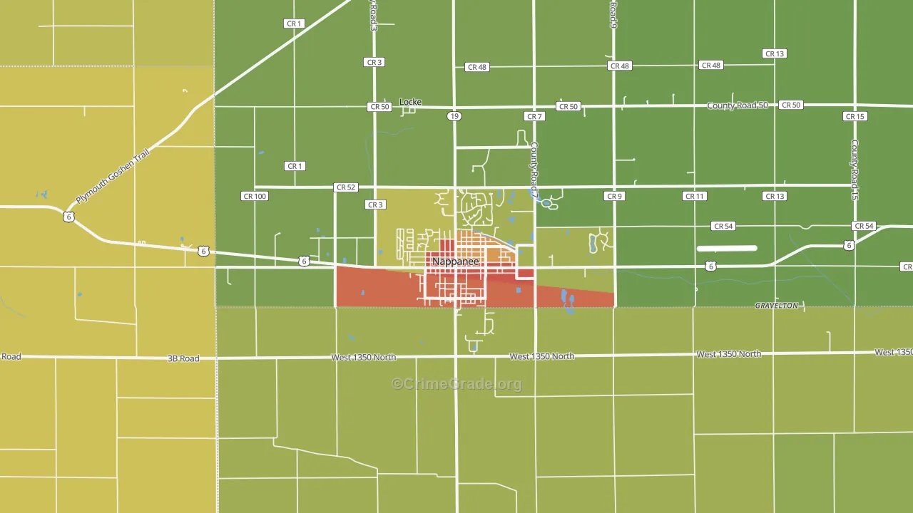 46550, IN Map of Theft Rates
