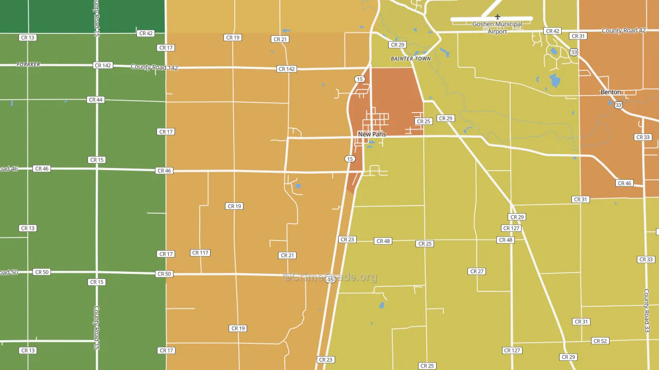 46553, IN Map of Theft Rates