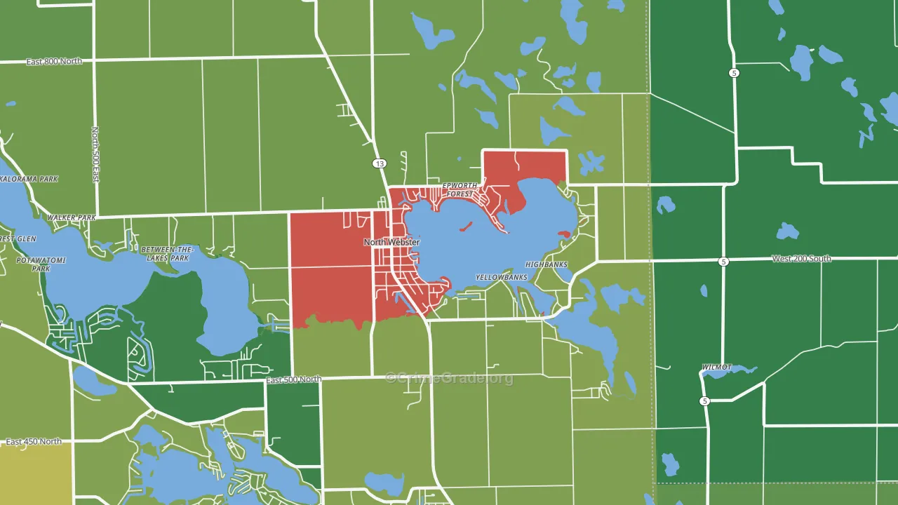 46555, IN Map of Theft Rates