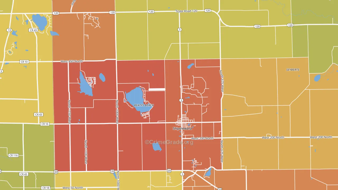 46565, IN Map of Theft Rates
