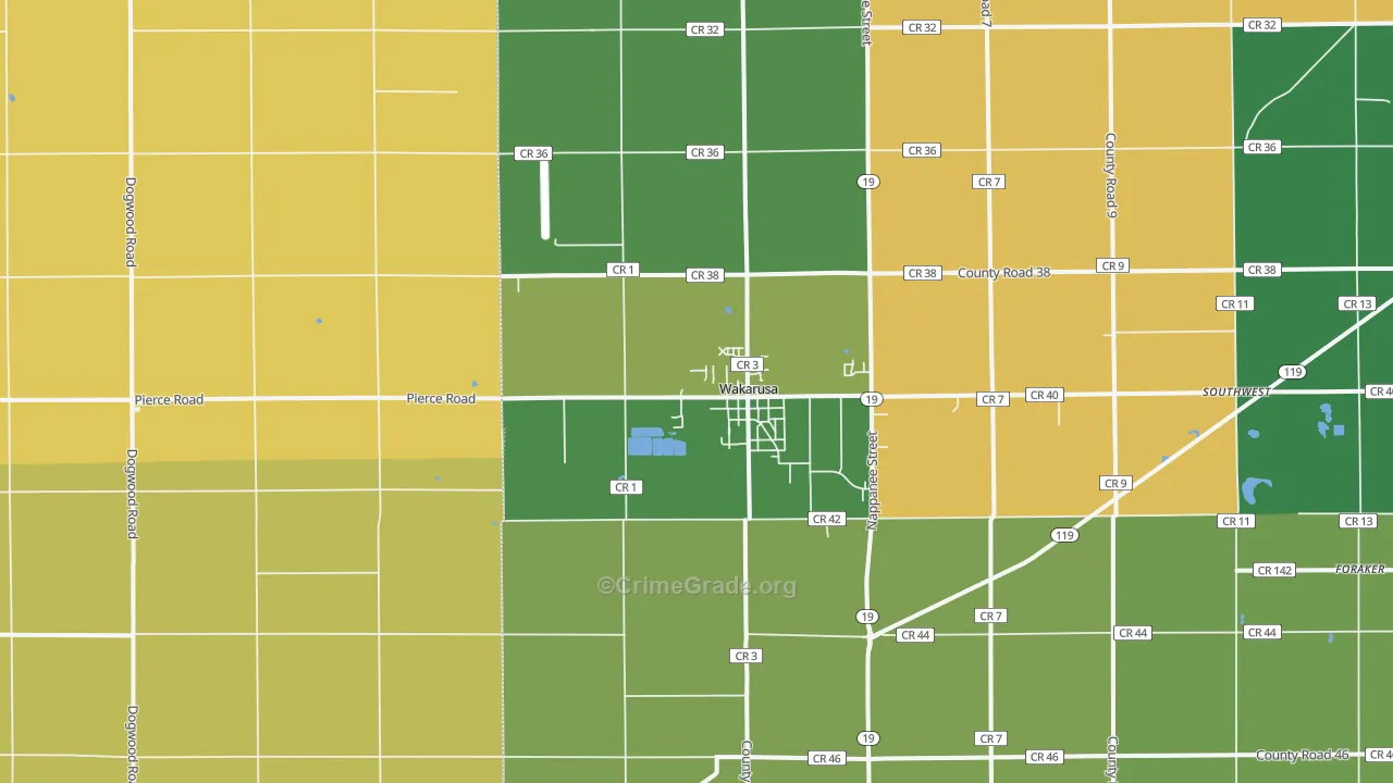 46573, IN Map of Theft Rates