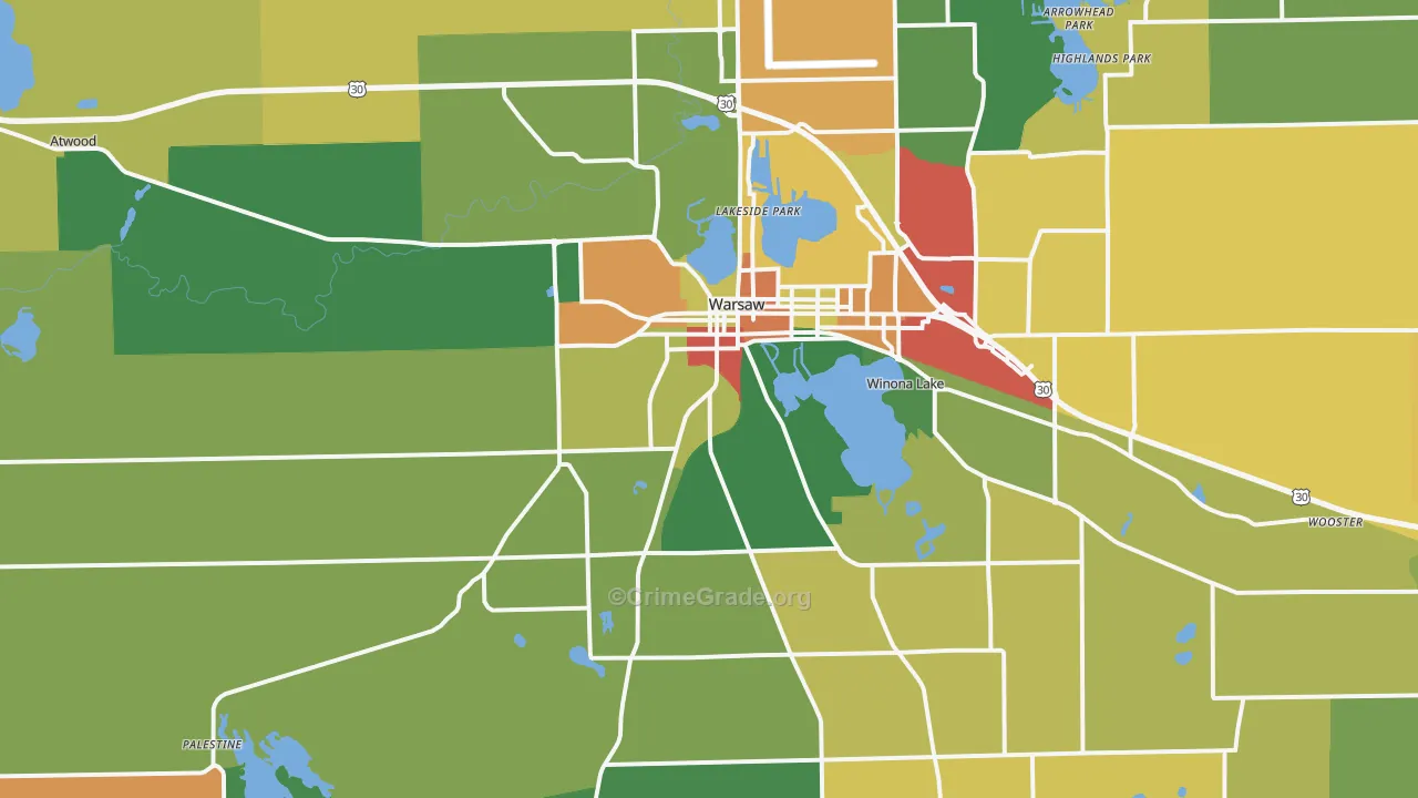 46580, IN Map of Theft Rates