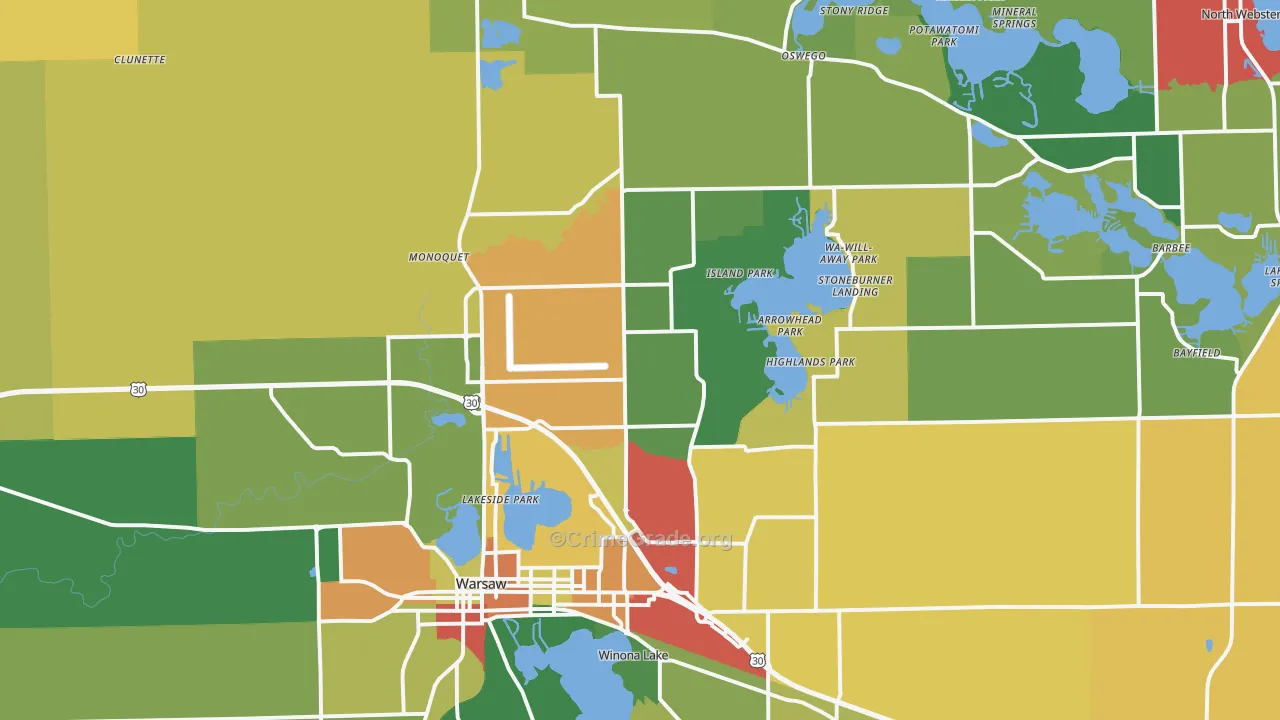 46582, IN Map of Theft Rates