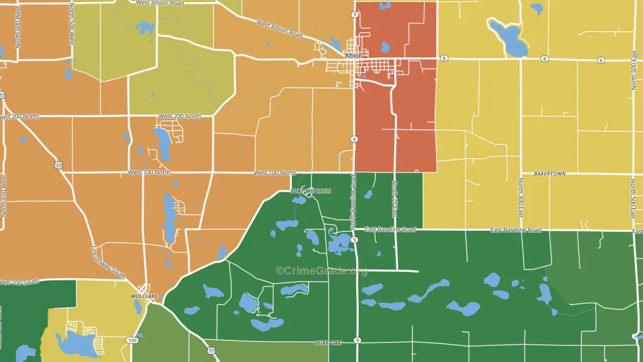 46701, IN Map of Theft Rates