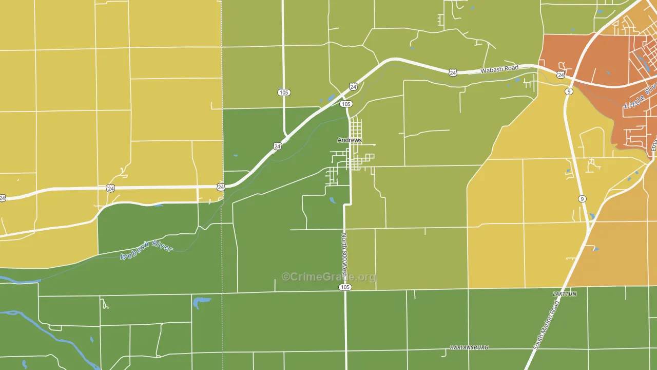 46702, IN Map of Theft Rates
