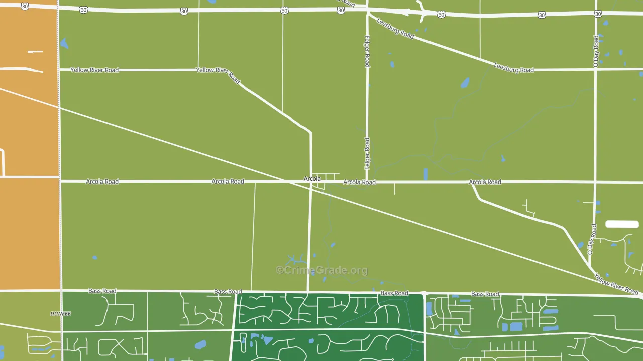 46704, IN Map of Theft Rates