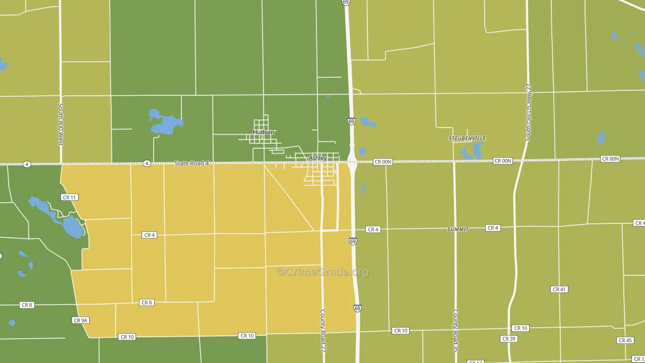 46705, IN Map of Theft Rates