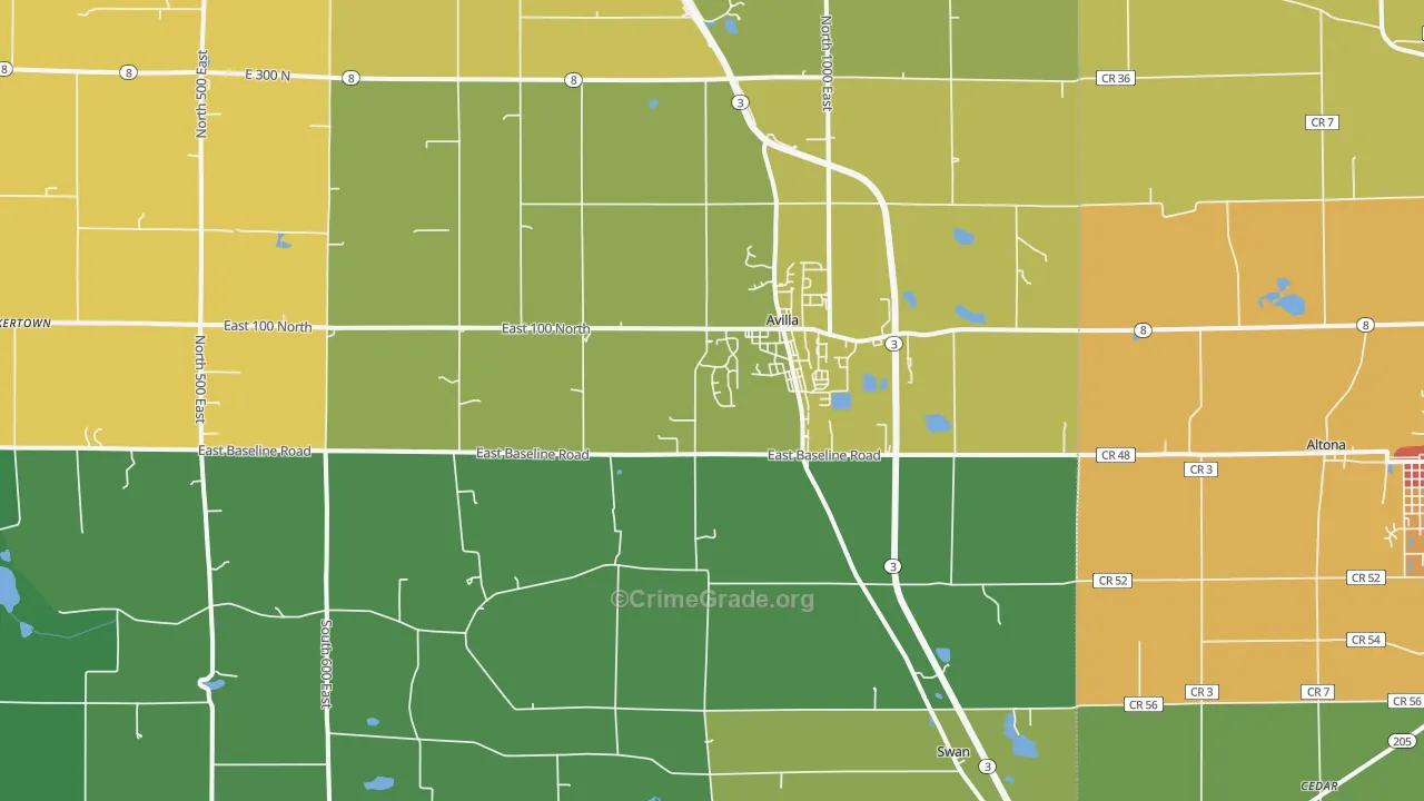 46710, IN Map of Theft Rates