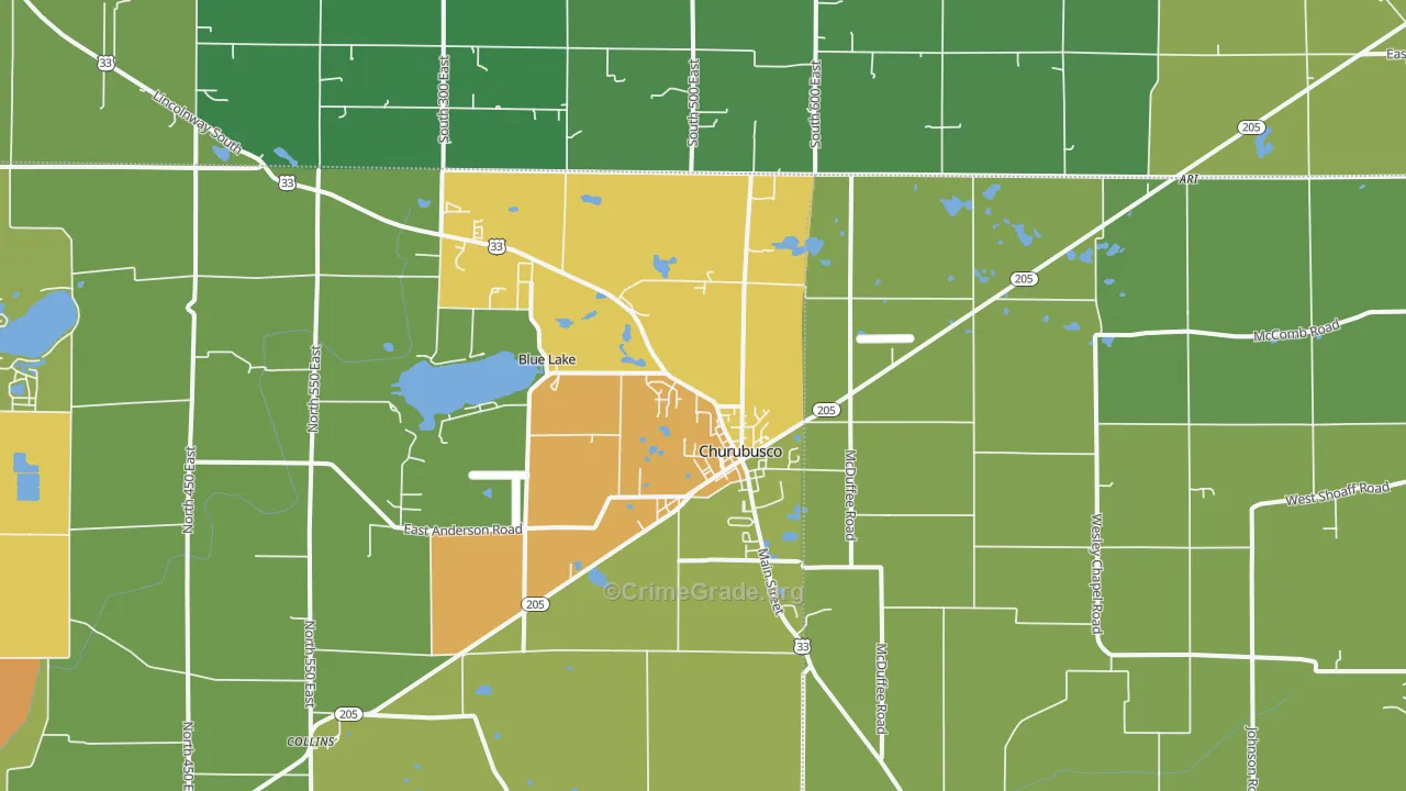 46723, IN Map of Theft Rates