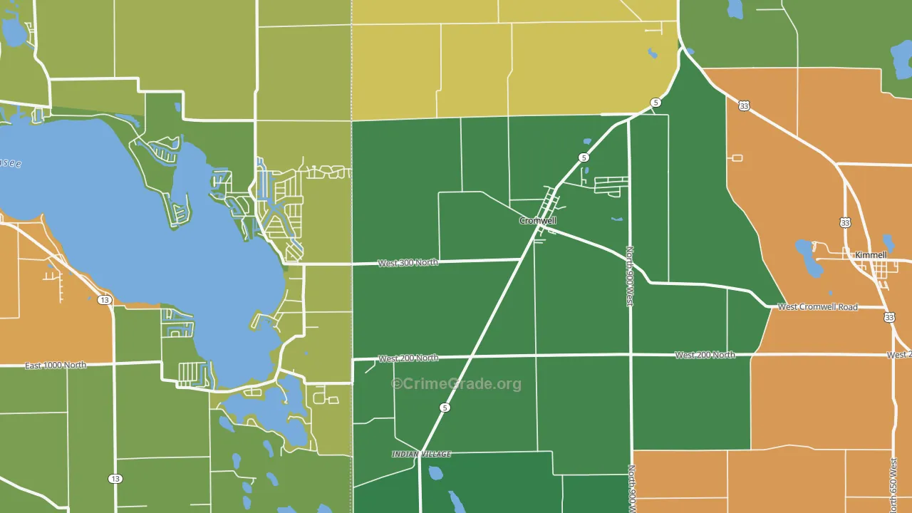 46732, IN Map of Theft Rates