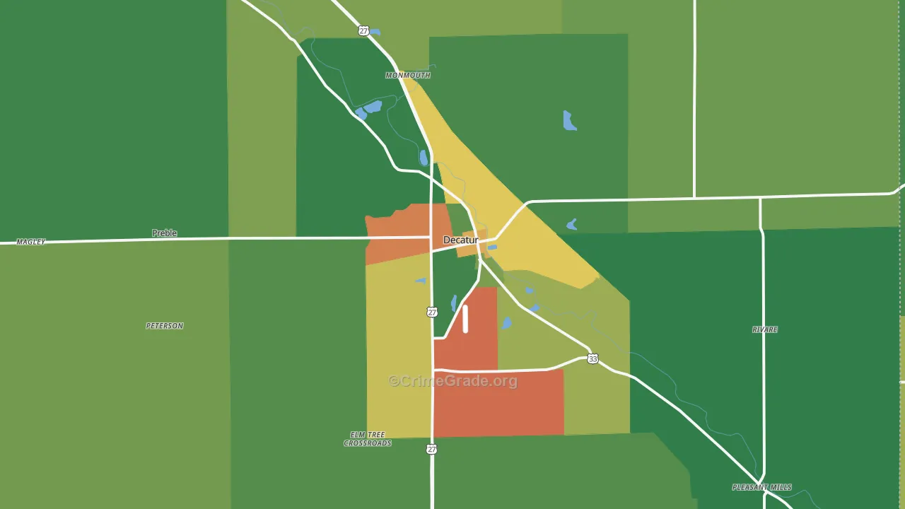 46733, IN Map of Theft Rates