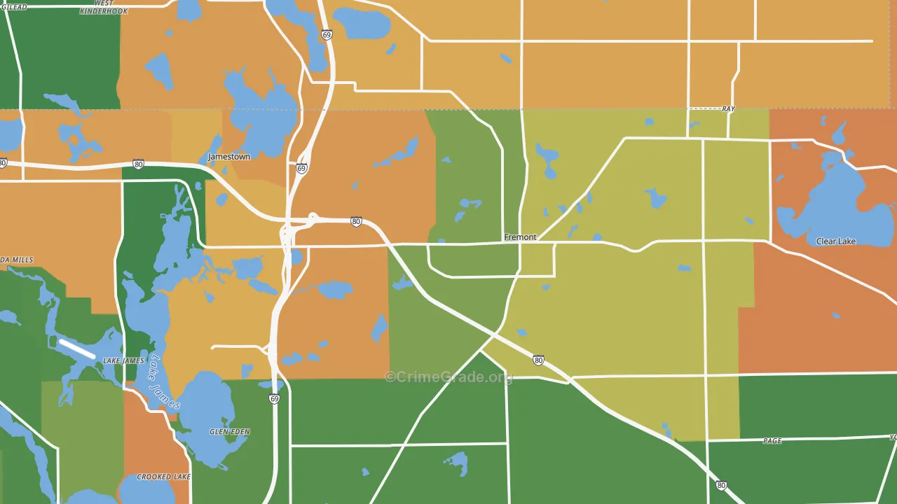 46737, IN Map of Theft Rates