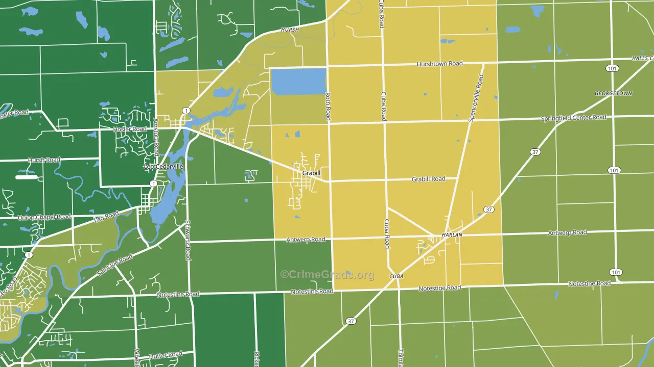 46741, IN Map of Theft Rates